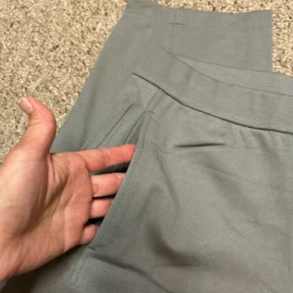 EILEEN FISHER KNIT PONTE FLEX TENCEL PULL ON LANTERN PANTS TAUPE GRAY M NEW - Picture 6 of 8
